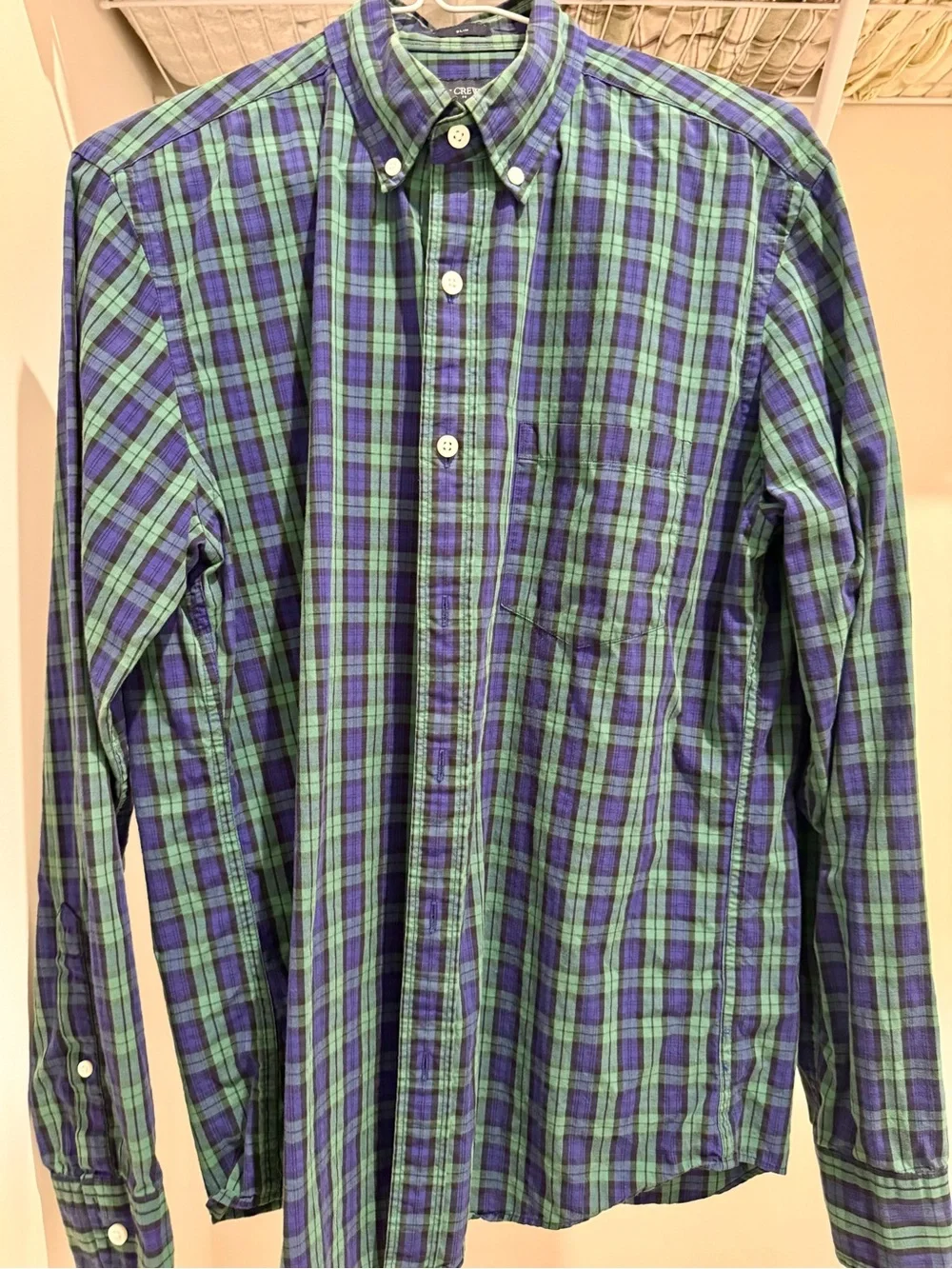 J. Crew Green & Blue Plaid Button-Down Shirt